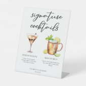 Espresso Martini Moscow Mule Cocktail Wedding Menu Reclamebord Met Voetstuk (Voorkant)