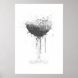 Espresso Martini Muur Kunstprint (Grijze Editie) Poster