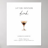 Espresso Martini na het eten Drink Poster (Voorkant)