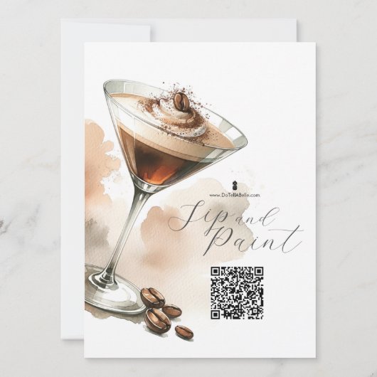 Espresso Martini Paint en Sip Afbeeldingen Kaart (Achterkant)