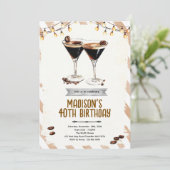 Espresso Martini party invitation Kaart (Staand voorkant)