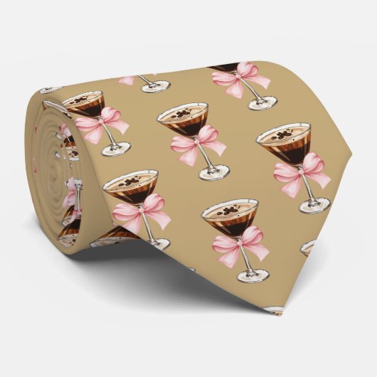 Espresso Martini Patroon Stropdas (Opgerold)