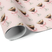 Espresso Martini Pattern Pink Cadeaupapier (Rol Hoek)