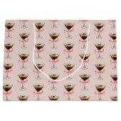Espresso Martini Pattern Pink Groot Cadeauzakje (Voorkant)