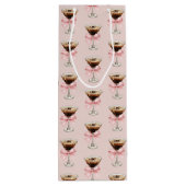 Espresso Martini Pattern Pink Wijn Cadeautas (Achterkant)