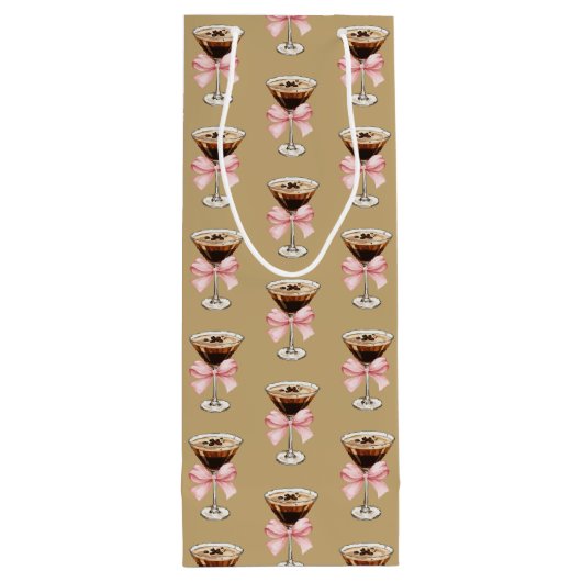 Espresso Martini Pattern Wijn Cadeautas (Achterkant)
