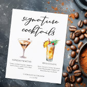 Espresso Martini Pina Colada Cocktails Menu