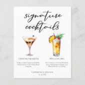 Espresso Martini Pina Colada Cocktails Menu (Voorkant)
