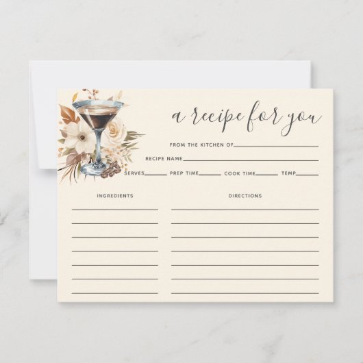 Espresso Martini Recept Kaart Vrijgezellenfeest (Voorkant)