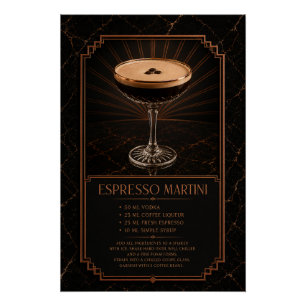 Espresso Martini Recept Poster Bar Kunst
