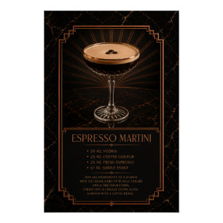 Espresso Martini Recept Poster | Bar Kunst