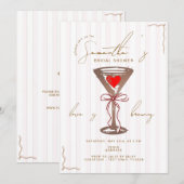 Espresso Martini Red Mocha Mousse Vrijgezellenfees Kaart (Voorkant / Achterkant)