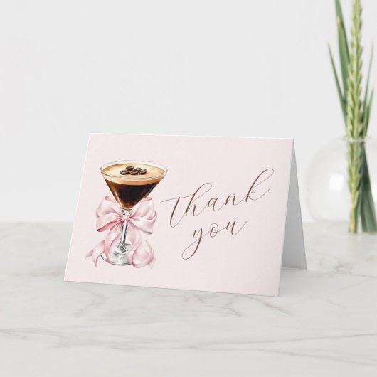 Espresso Martini Roze Coquette Strik Bedankkaart (Voorkant)