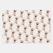 Espresso Martini Roze strik Vrouwelijk Inpakpapier Vel (Voorkant 3)