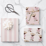 Espresso Martini Roze strik Vrouwelijk Inpakpapier Vel<br><div class="desc">De perfecte cadeauverpakking voor een feest, douche of feest met een espresso martini-thema, dit vrouwelijke ontwerp is voorzien van een lange gestemde martini-bril gevuld met espresso martini en gebonden met een roze chiffon-strik. Een coördinerend vel inpakpapier heeft roze en ivoorbeige strepen om variatie aan de set toe te voegen. Het...</div>