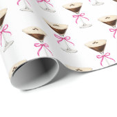 Espresso Martini Roze Strik Wrap Patronen Cadeaupapier (Rol Hoek)
