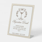 Espresso Martini Signature Drink Menu Trouwen Reclamebord Met Voetstuk (Voorkant)
