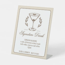 Espresso Martini Signature Drink Menu Trouwen Reclamebord Met Voetstuk