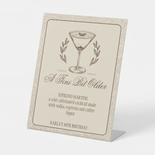 Espresso Martini Signature Drink Reclamebord Met Voetstuk (Voorkant)