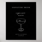 Espresso Martini Signature Drink Wedding Bar Poster (Voorkant)