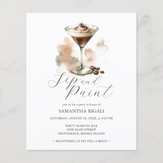 Espresso Martini Sip & Paint Flyer (Voorkant)