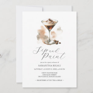 Espresso Martini Sip & Paint Party Uitnodigingen