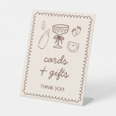 Espresso Martini Speels Baby shower Dank u Reclamebord Met Voetstuk (Voorkant)