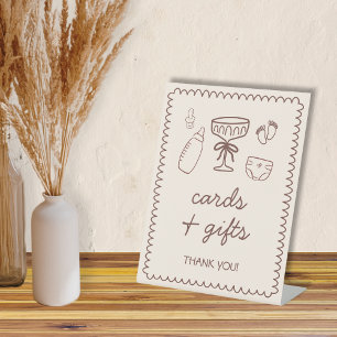 Espresso Martini Speels Baby shower Dank u Reclamebord Met Voetstuk