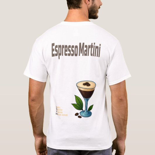 Espresso Martini T-Shirt – Bold Coffee Cocktail (Achterkant)
