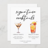 Espresso Martini Tequila Sunrise Cocktails Menu (Voorkant / Achterkant)