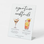 Espresso Martini Tequila Sunrise Cocktails Menu Reclamebord Met Voetstuk (Voorkant)
