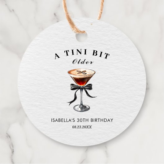 Espresso Martini Tini Beetje Ouder Verjaardagsfees Bedankjes Labels