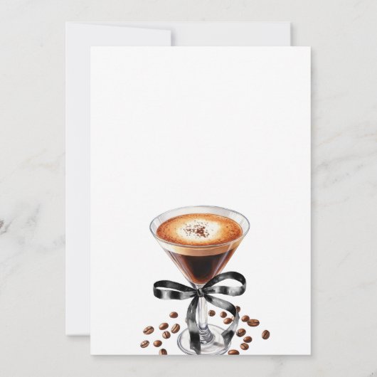 Espresso Martini Tini Bit Closer Bridal Shower Kaart (Achterkant)