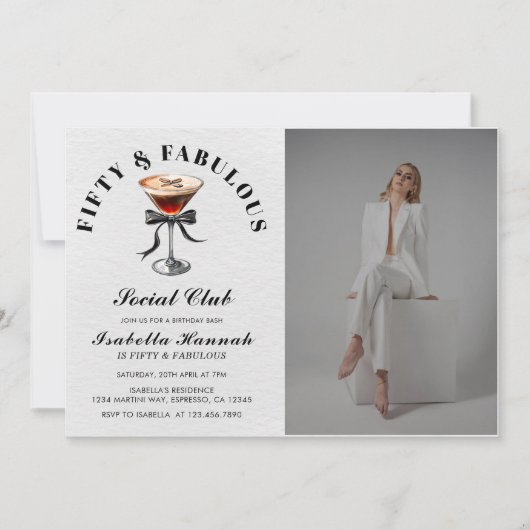 Espresso Martini Tini Bit Older 50thBirthday Photo Kaart (Voorkant)