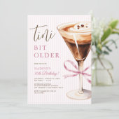 Espresso Martini “Tini Bit Older” Adult Birthday Kaart (Staand voorkant)