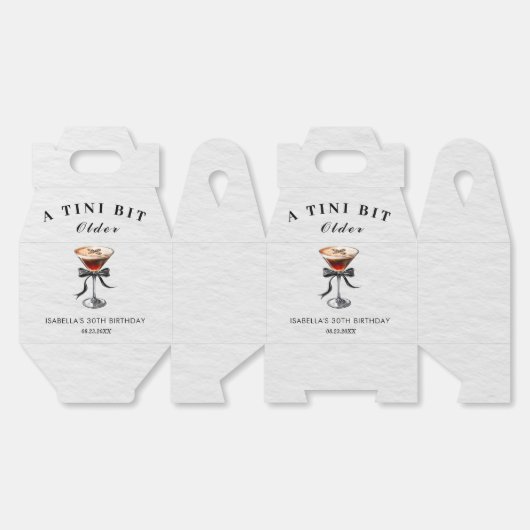 Espresso Martini Tini Bit Older Birthday Party Bedankdoosjes (Ongevouwen)