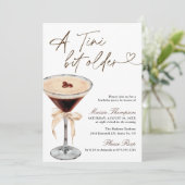 Espresso Martini Tini Bit Older Birthday Party Kaart (Staand voorkant)