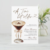 Espresso Martini Tini Bit Older Birthday Party Kaart (Staand voorkant)