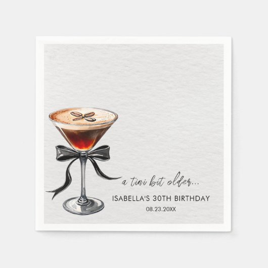 Espresso Martini Tini Bit Older Birthday Party Servet (Voorkant)