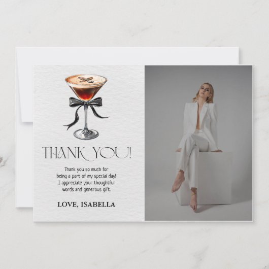 Espresso Martini Tini Bit Older Birthday Photo Bedankkaart (Voorkant)