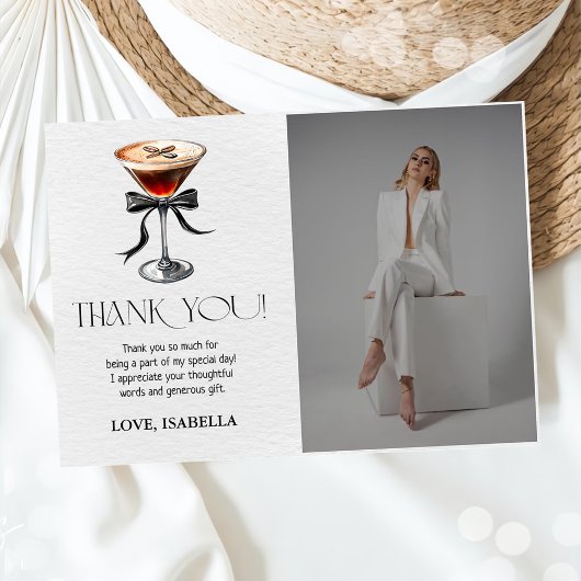 Espresso Martini Tini Bit Older Birthday Photo Bedankkaart