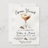 Espresso Martini verlovingsfeest Kaart (Voorkant)