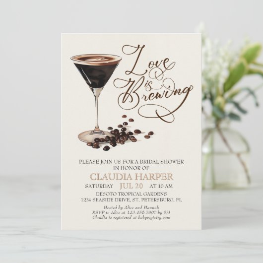 Espresso Martini Vrijgezellenfeest Kaart (Staand voorkant)