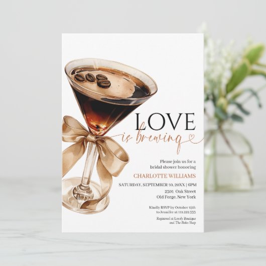 Espresso Martini Vrijgezellenfeest Kaart (Staand voorkant)