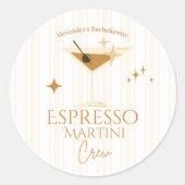 Espresso Martini vrijgezellenfeest Ronde Sticker (Voorkant)