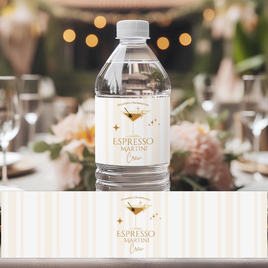 Espresso Martini vrijgezellenfeest Waterfles Etiket