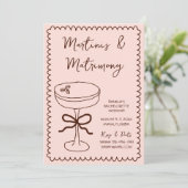 Espresso Martinis & Huwelijk Hand getekend grillig Kaart (Staand voorkant)