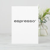Espresso - minimalistic typography card kaart (Staand voorkant)