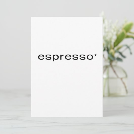 Espresso - minimalistic typography card kaart (Staand voorkant)