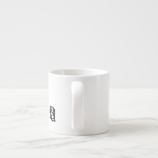 Espresso Mok Abstracte Kunst Zwart Wit Goud (Achterkant)